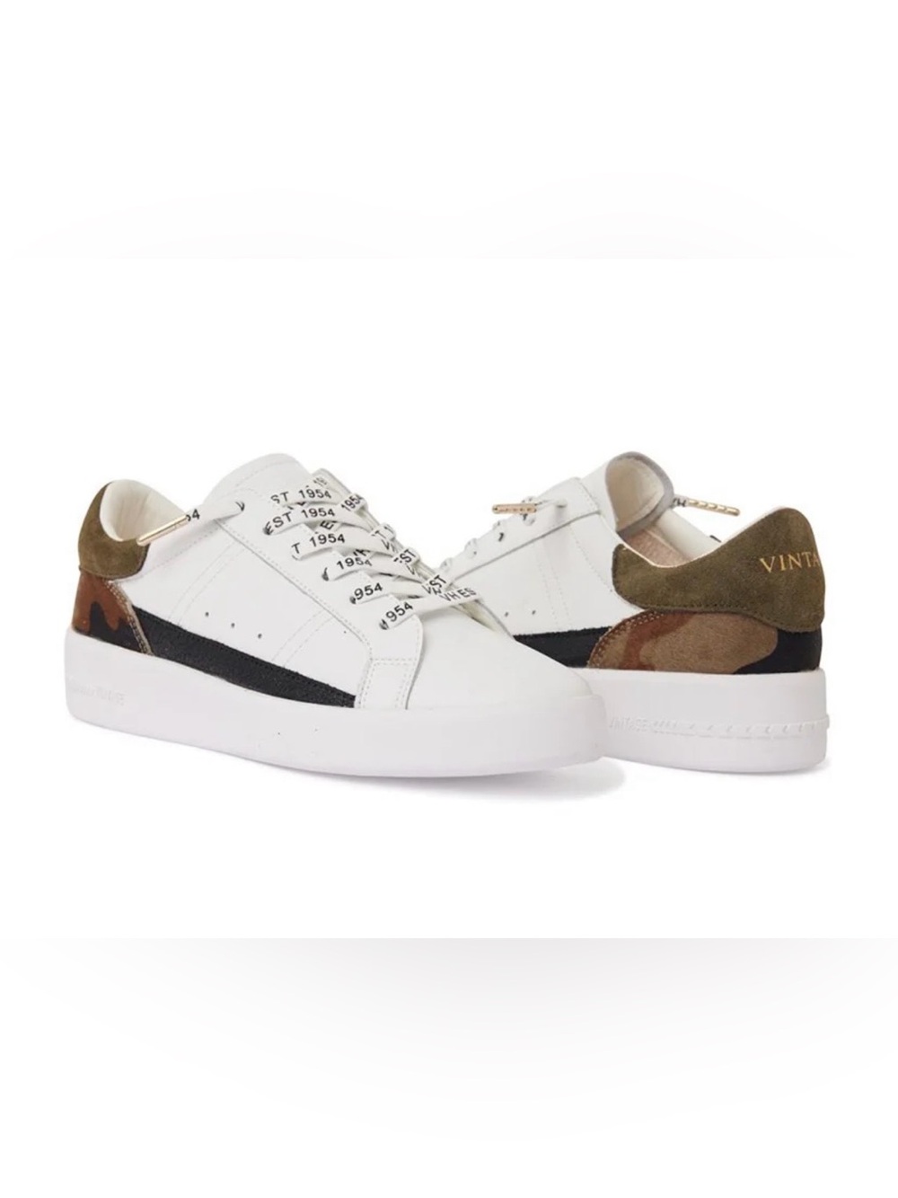 NIB Vintage Havana Lev Sneakers in White Camo Multi